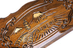 Armenian Classic Ararat backgammon board - close-up of the carved design