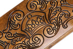 Carved Rococo backgammon set - closed cover detail