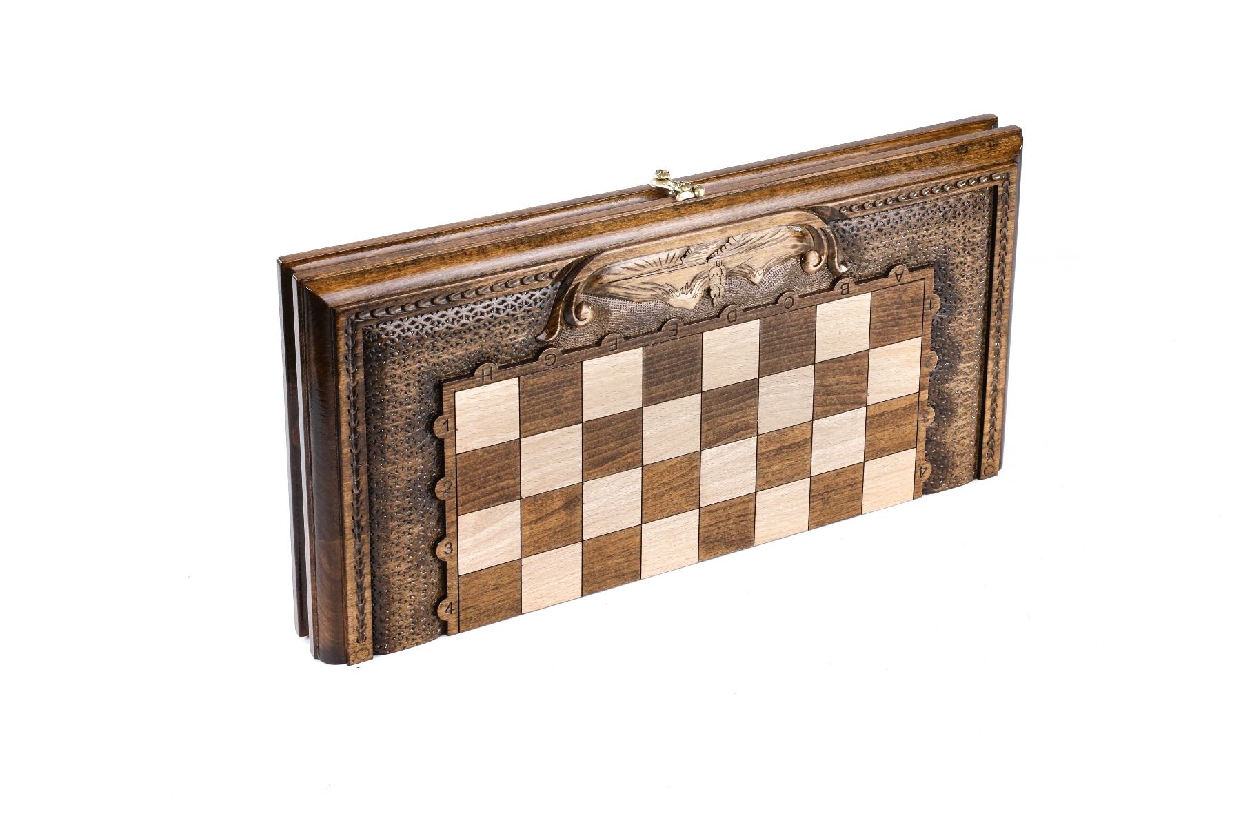Wooden Carved Chess Set With Mount Ararat 40 cm / 15.6" - Unumperfectus