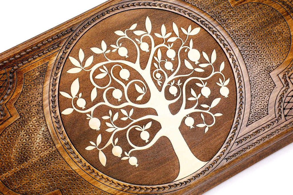 Backgammon set Armenian - Pomegranate Tree of Life - Unumperfectus
