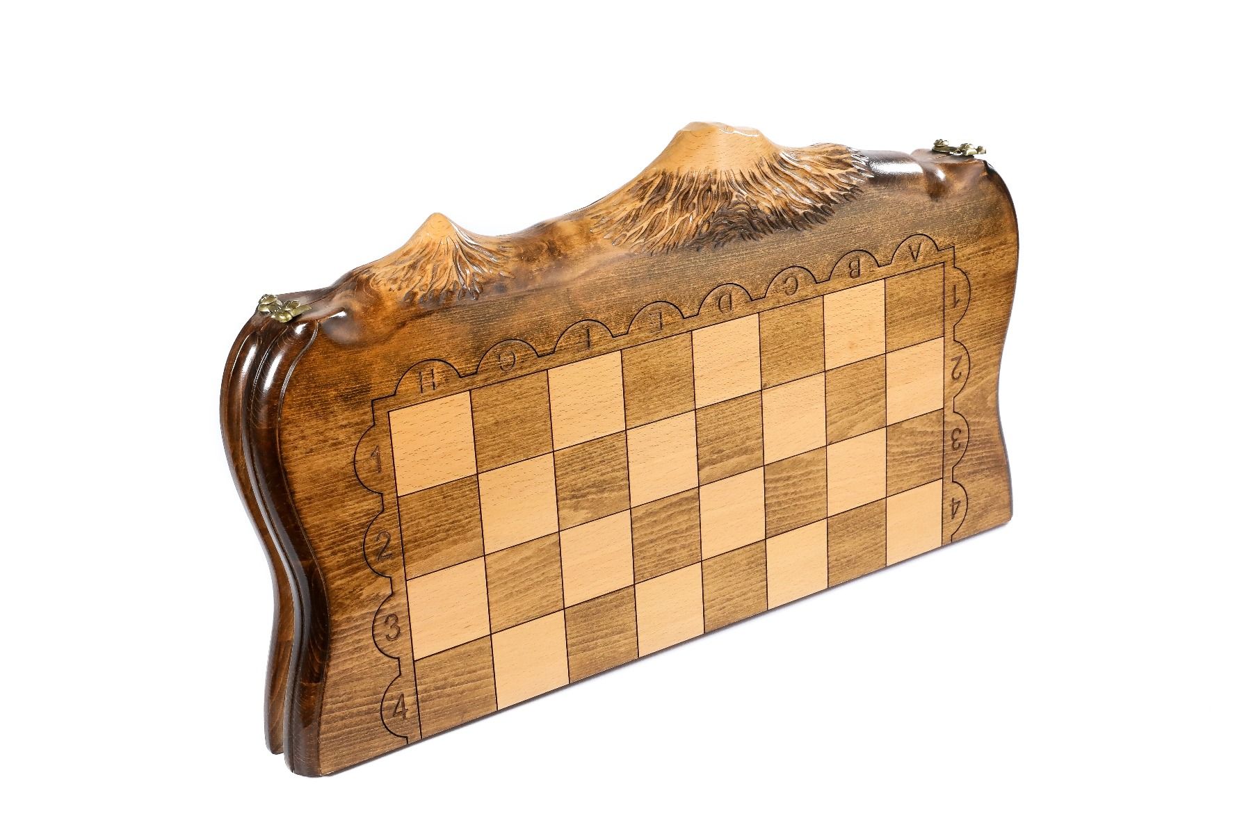 Handmade Chess Set With Mount Ararat Outline 50 cm | 19.7" - Unumperfectus