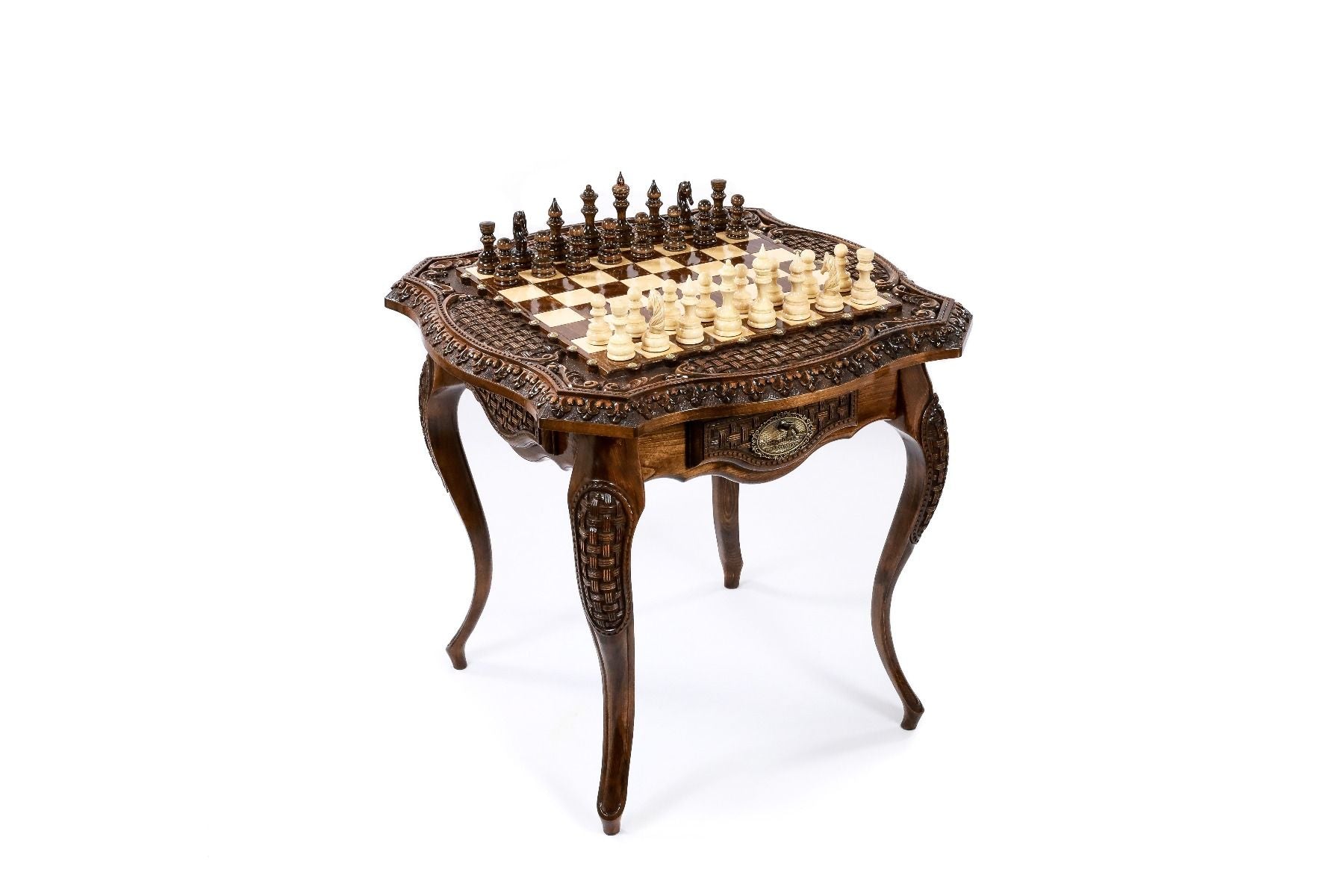 Chess Table Carved Luxurious - Unumperfectus