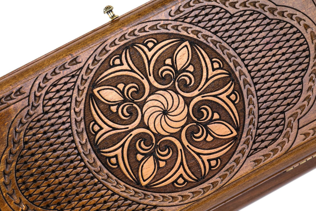 Wooden Classic Ornamental Backgammon Board 11.8" | 30 cm - Unumperfectus