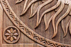 Close-up of a corner rosette