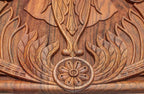 Detail of the carved wheat and rosettes