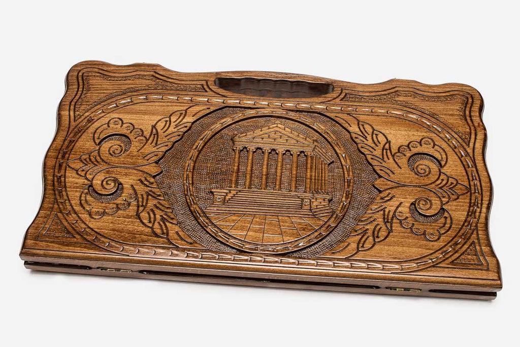 Armenian Backgammon Set - Garni II - handmade wooden backgammon board