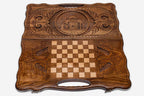 Armenian Backgammon Set - St. Hripsime Church II - handmade wooden backgammon board