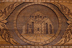 Armenian Backgammon Set - St. Hripsime Church II - handmade wooden backgammon board