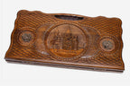 Armenian Backgammon Set - Etchmiadzin in Bronze - handmade wooden backgammon board
