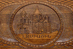 Armenian Backgammon Set - Etchmiadzin in Bronze - handmade wooden backgammon board