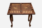 Close-up of the Handle Armenian Coat of Arms table leg and drawer medallion