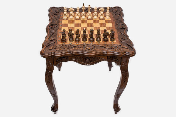 Carved Beech Chess Table II