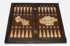 Kings chess set shown folded with carry handle