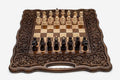 Grand Pomegranate and Grapevine Beech Chess and Backgammon Set