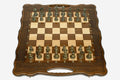 Classic Beech Chess and Backgammon Set with Bronze Pieces