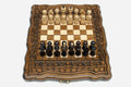 Compact Ornamental Rosette Beech Chess Set