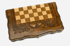 Mount Ararat chess set shown folded with carry handle