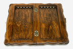 Close-up of Mount Ararat carving on the beech board