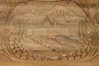 Side view of the folded board with its carry handle