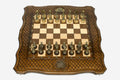 Coat of Arms Beech Chess Set with Bronze Pieces