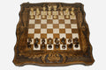 Grand Ornamental Rosette Beech Chess Set III