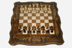 Grand Ornamental Rosette Beech Chess Set III