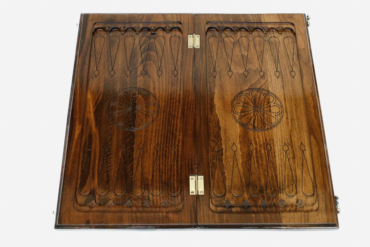 Armenian Backgammon Set - Ornaments XX - handmade wooden backgammon board