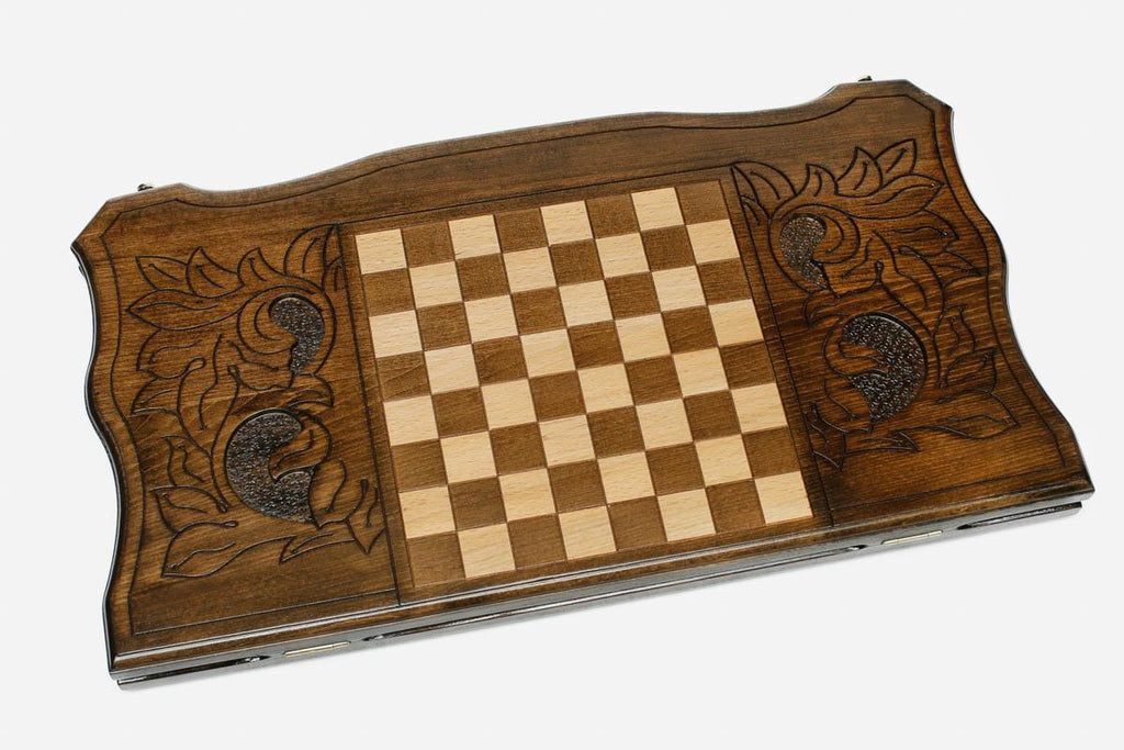 Armenian Backgammon Set - St. Gayane Church - handmade wooden backgammon board