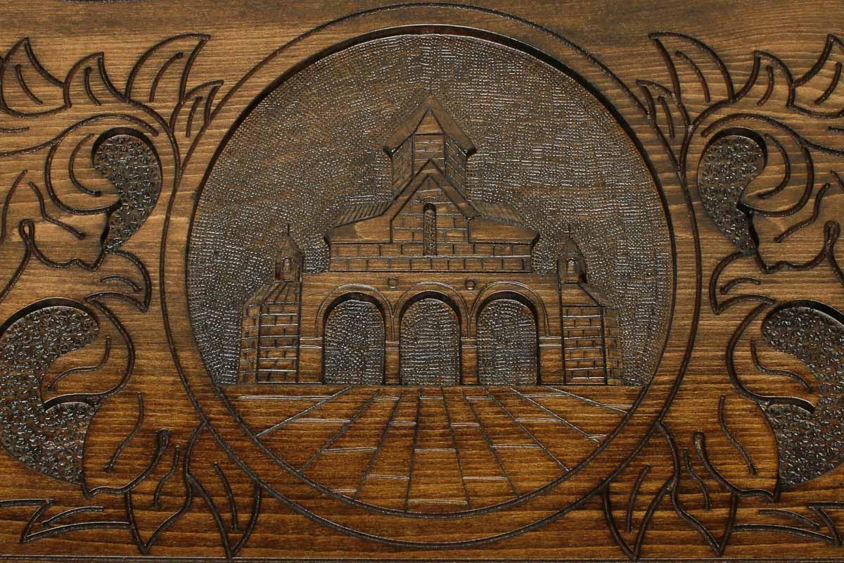 Armenian Backgammon Set - St. Gayane Church - handmade wooden backgammon board