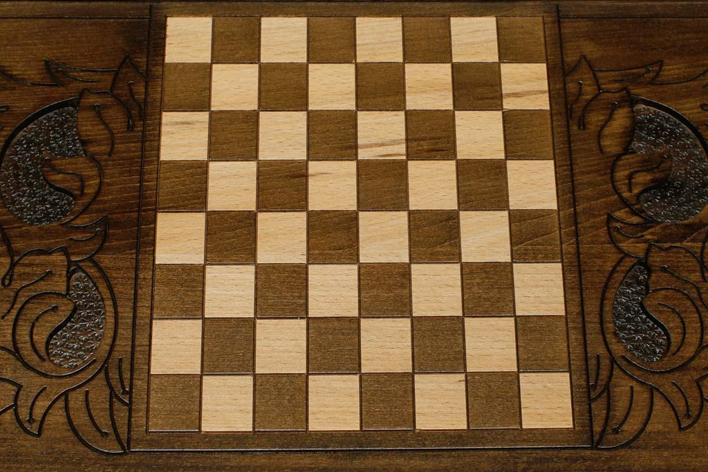 Armenian Backgammon Set - St. Gayane Church - handmade wooden backgammon board