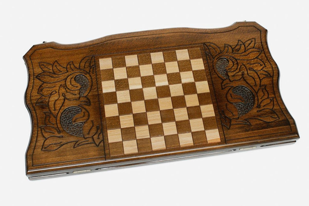 Armenian Backgammon Set - Noravank Monastery - handmade wooden backgammon board