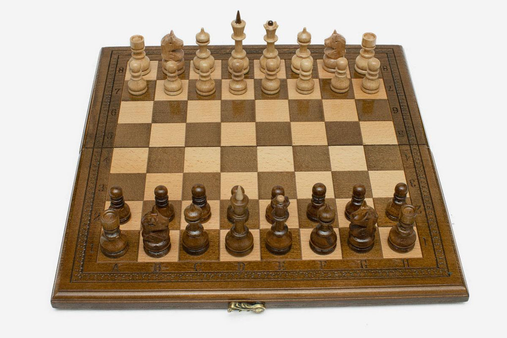 Standard Classic Beech Chess and Backgammon Set