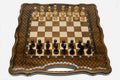 Grand Baklava Lattice Beech Chess and Backgammon Set