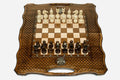 Grand Russian Coat of Arms Beech Chess and Backgammon Set