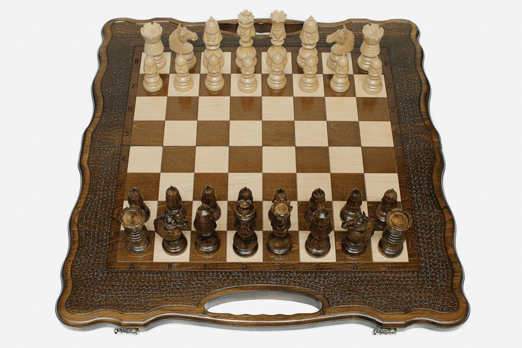 Grand Classic Beech Chess and Backgammon Set