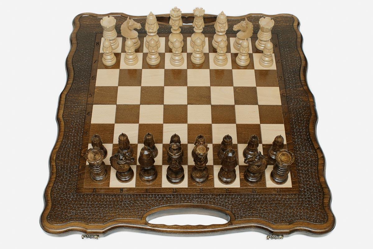 Grand Classic Beech Chess and Backgammon Set