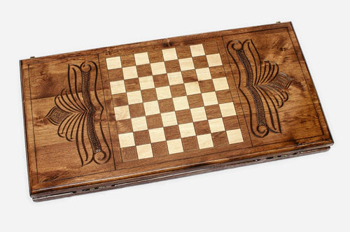 Armenian Backgammon Set - Ararat III - handmade wooden backgammon board