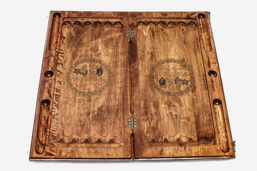 Armenian Backgammon Set - Ararat III - handmade wooden backgammon board