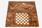 Armenian Backgammon Set - Ararat III - handmade wooden backgammon board