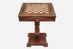 Carved chess table, side profile