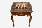 Carved Beech Chess Table