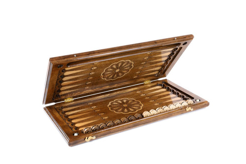 Handcrafted backgammon set with Mount Ararat inspired detailing