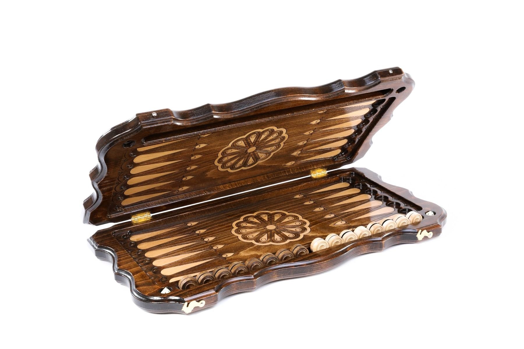 Large Armenian backgammon board with cultural motif craftsmanship