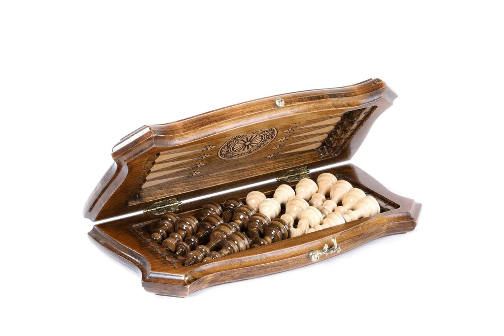 Wooden Chess & Backgammon 30 cm | 11.8" - Unumperfectus