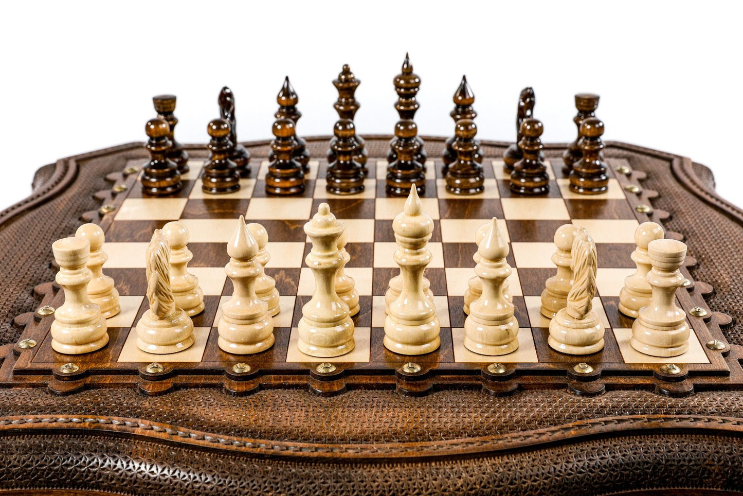 Chess Table with Contour Outline by Hrachya Ohanyan