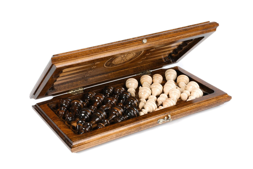 Classic 2-in-1 Wooden Chess & Backgammon Board - Unumperfectus