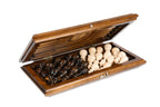 Classic 2 in 1 Chess backgammon board - close-up of the carved design