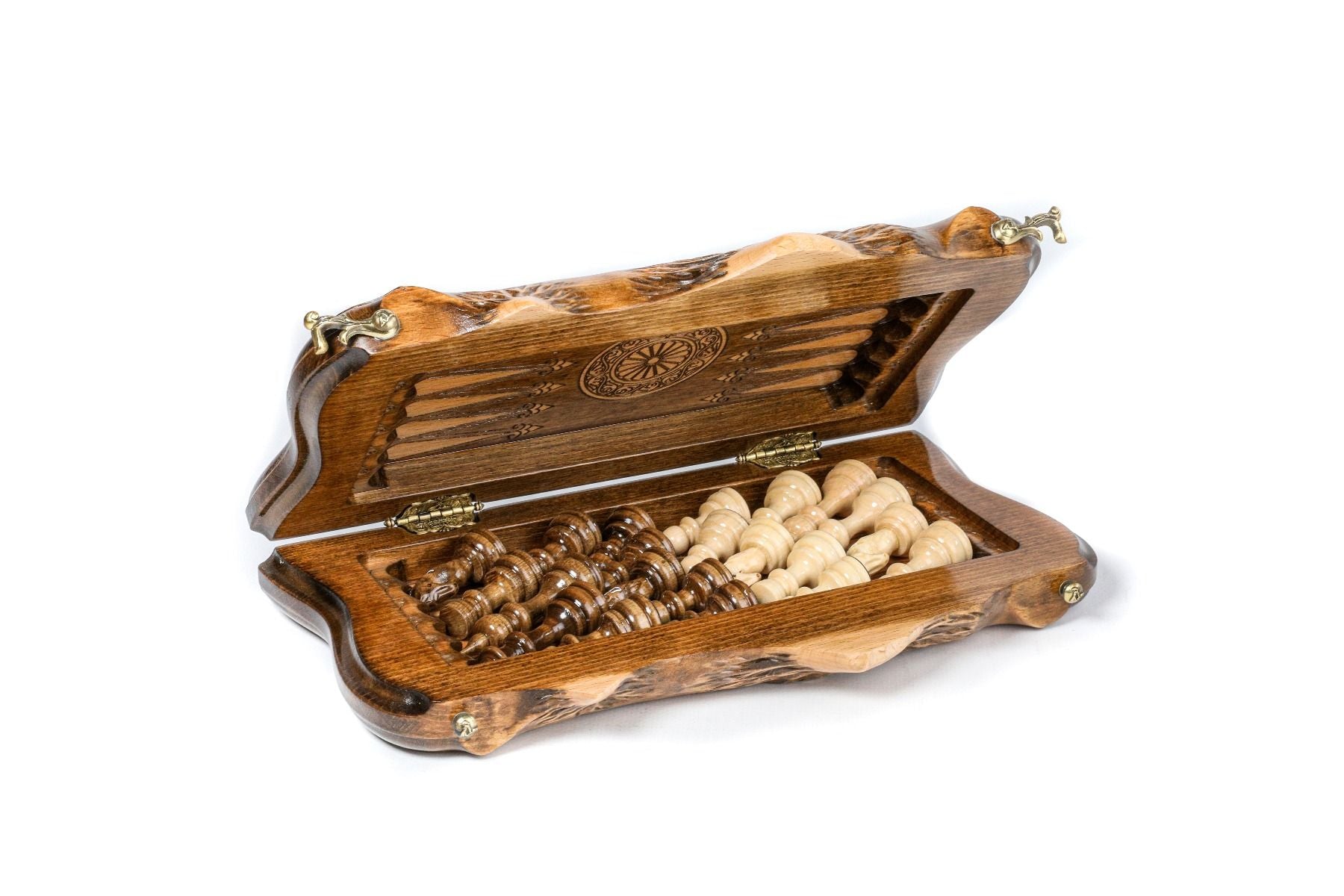 Wooden Chess Set & Backgammon With Mount Ararat 30 cm | 11.8" - Unumperfectus