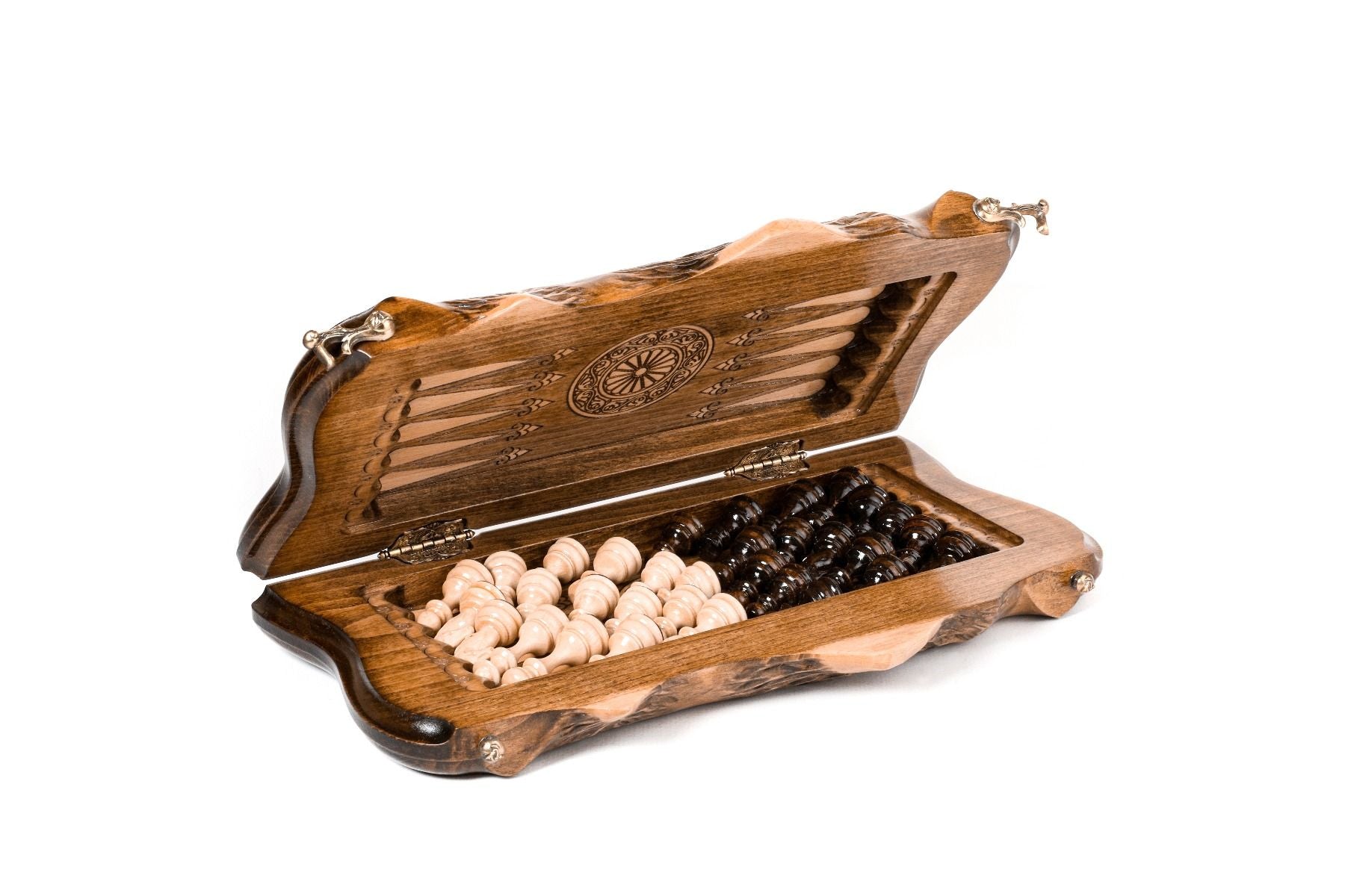 Mount Ararat Wooden Chess & Backgammon Board | Copyrighted Outline - Unumperfectus