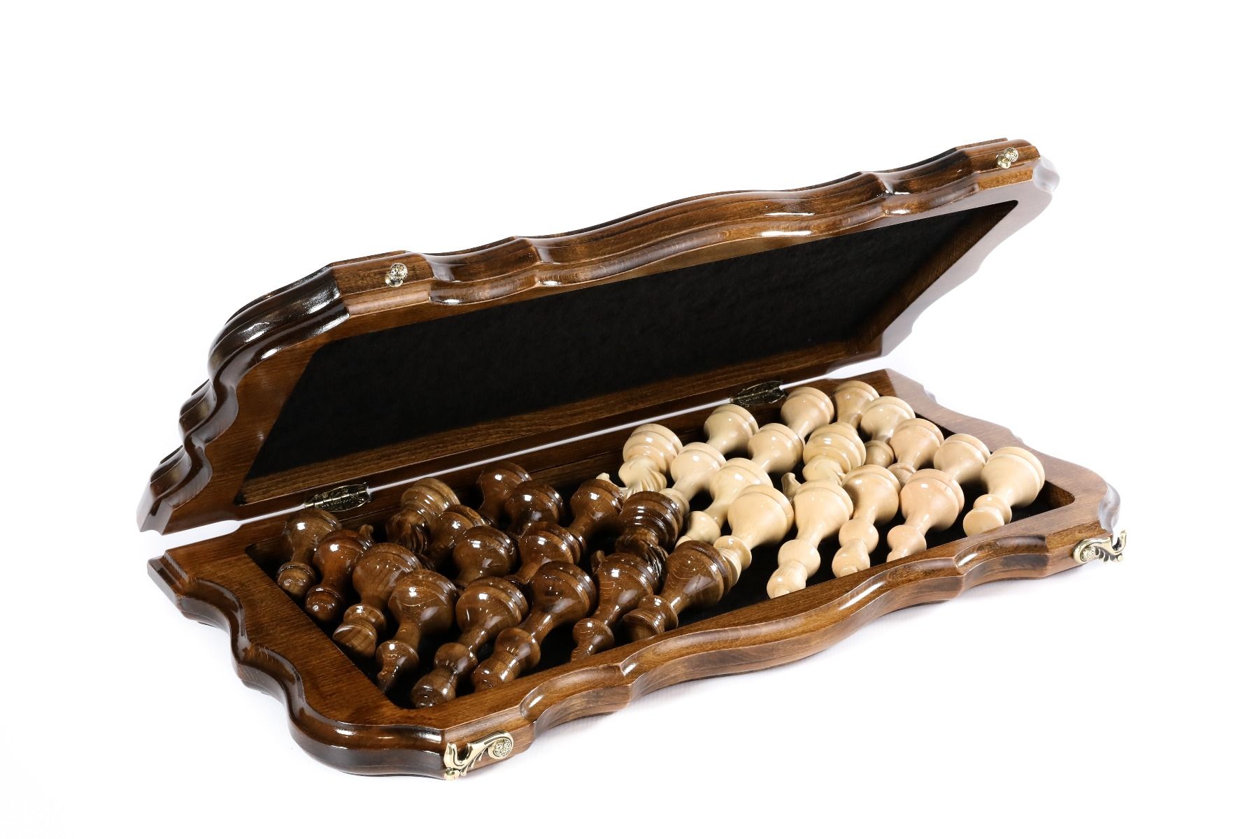 Wooden Chess Set with Contour Outline 19.7" | 50 cm - Unumperfectus